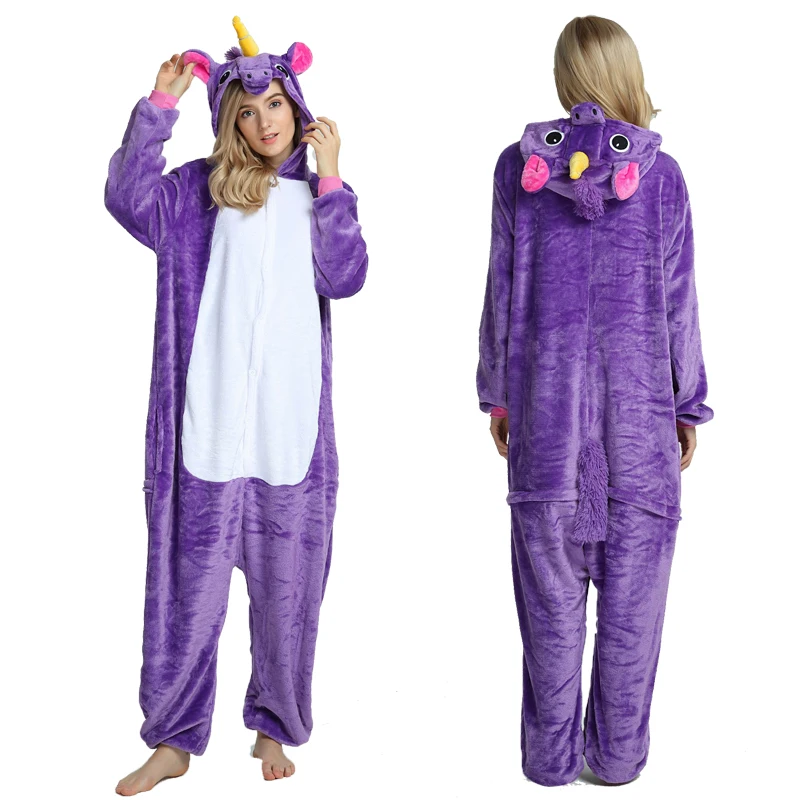 

Winter Kigurumi Pajama Adult Animal Unicorn Onesie Women Men Couple Pajamas Suit Kegurumi Sleepwear Flannel Pijamas