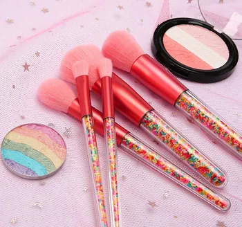 

5Pcs Candy Makeup Brush Set for Powder Foundation Eyeshadow Lip Eyeliner Blush Marble Face Makeup Brushes