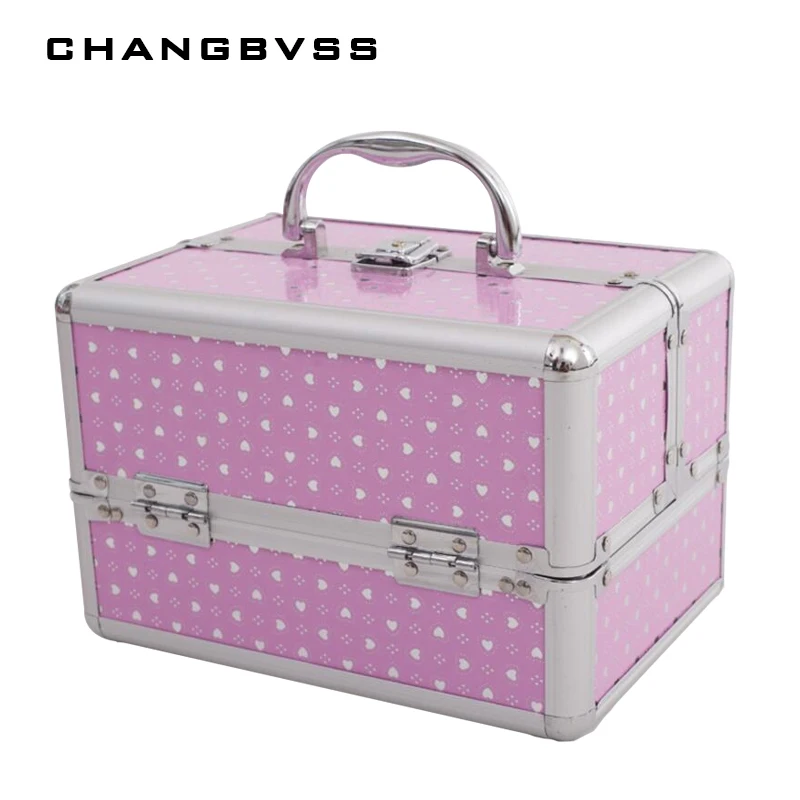 

NEW Fashion 3 Layers Storage Box Beauty Case For Cosmetics,Cosmetic Bag For Make Up,Girl's Gift Jewelry Storage Box,24*17*18cm