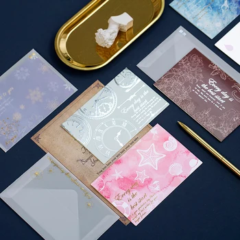 

Smile like a flower series gold Ultrathin Paper Translucent Envelope Message Card Letter Stationary Storage Paper Gift