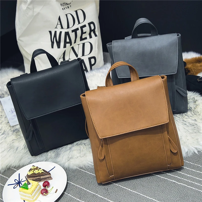 

Black Backpack Women Backpack School Female Teens Leather Bagpack Simple Fashion Leisure Travel Back Pack Lady Rucksack Mochila