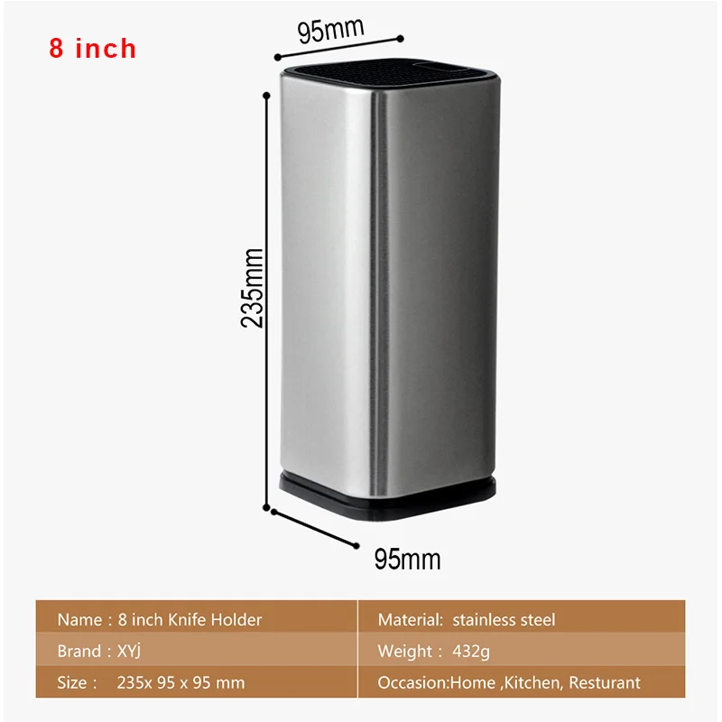 8inch stand Набор кухонных ножей с подставкой для ножей, приспособление для нарезки повара, точилка для сантоку, кухонные комплекты ножей, лезвие из нержавеющей стали, Подарочные инструменты - Цвет: 8inch stand