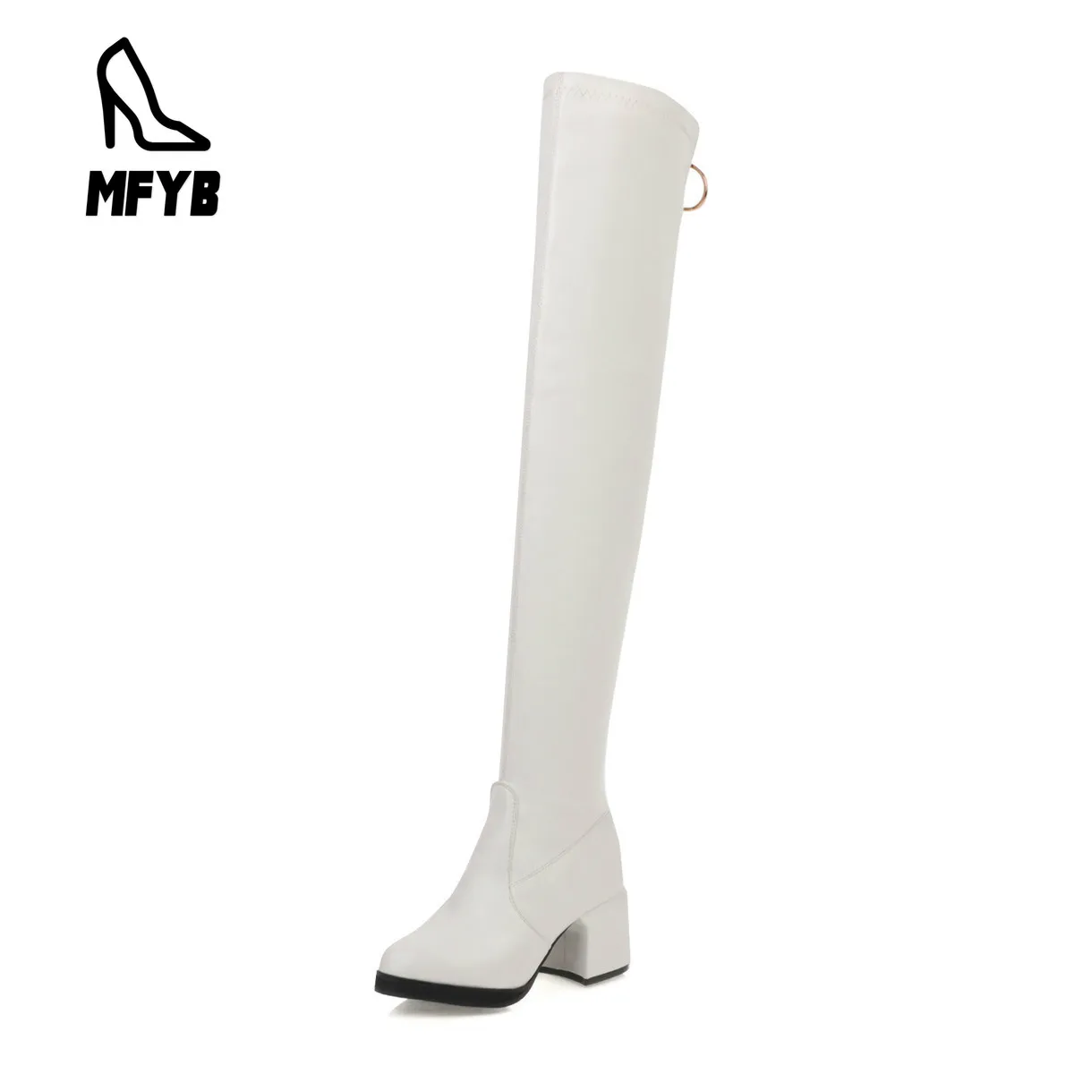 

MFYB Women's boots 2019 winter new fashion high-heeled women's shoes large size 35-43 over the knee women's boots tide