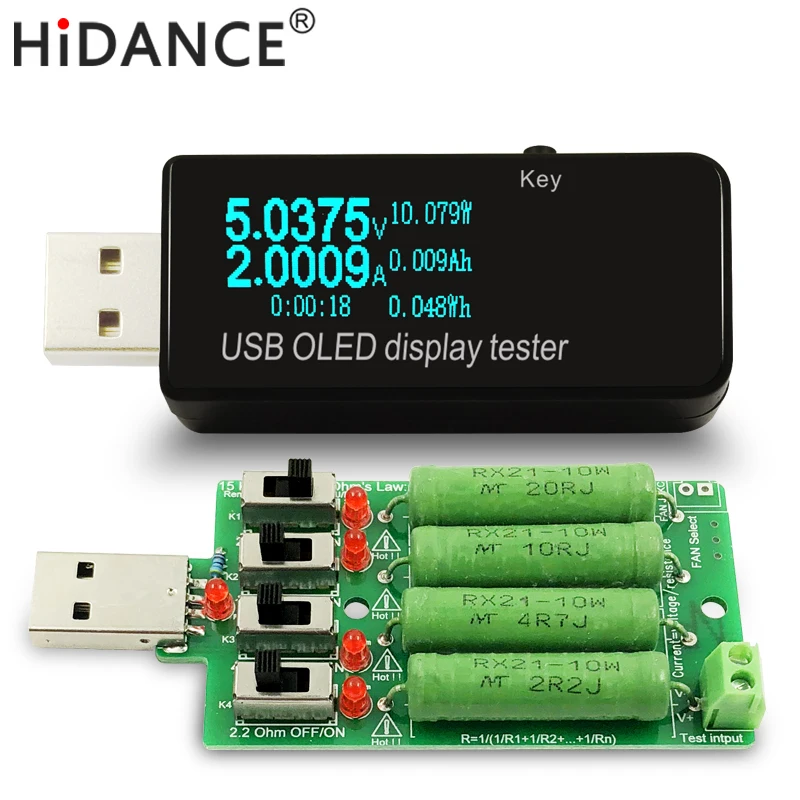 Светодиодный USB тестер 128x64 Вольтметр постоянного тока измерители напряжения