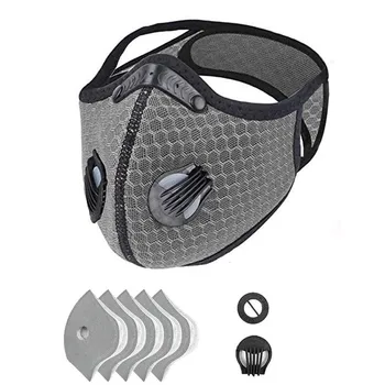 

Outdoor Shield Washable Reusable Faces Protection Unisex Mouth Cover 1pcs Bike Face Cover With 5pcs Filter 1 Valve
