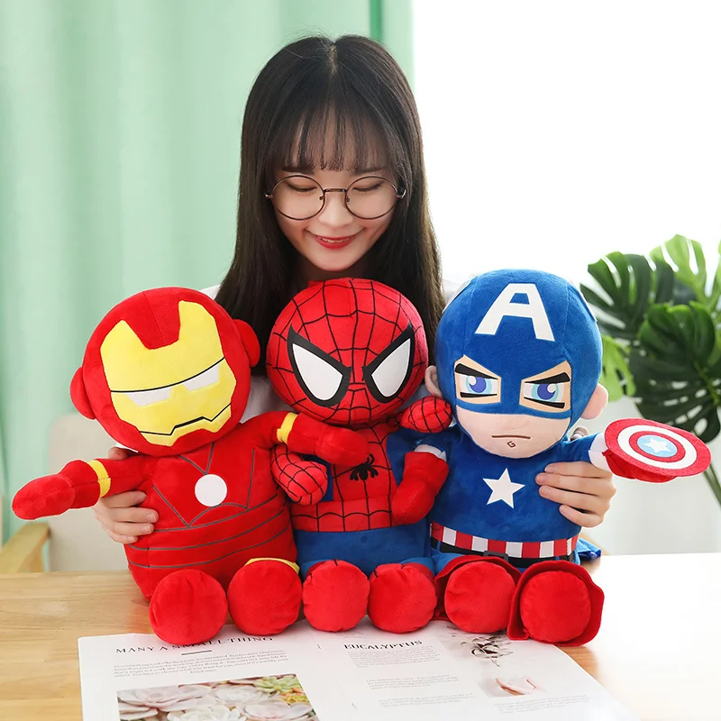 С принтами "Marvel", "Мстители", дети рюкзак с принтом «Железный человек», Superman Spiderman Batman кукла плюшевый школьный рюкзак с изображением Мстителей плюшевые рюкзаки подарок для мальчиков