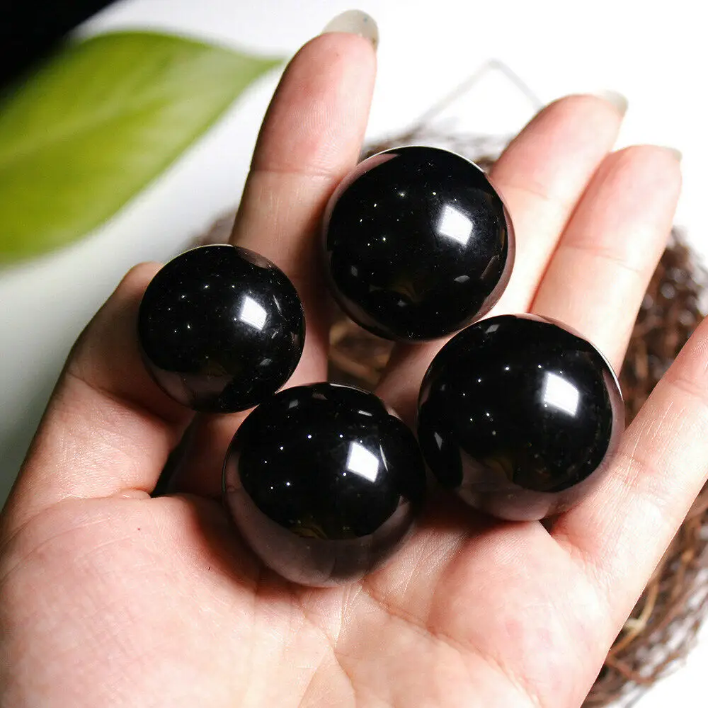 10pcs Natural Black Obsidian Sphere Large Crystal Ball Healing Stone | Дом и сад