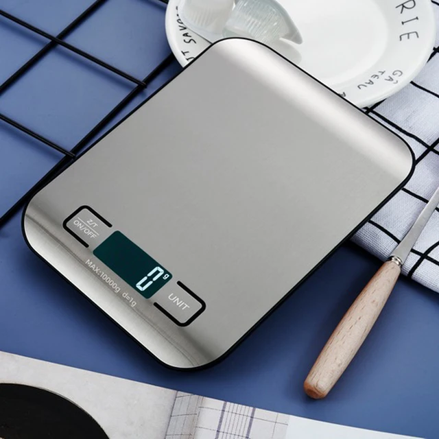 10/5 Kg Konyhai Méretű Rozsdamentes Acél Mérlegelők Többfunkciója Főzési Háztartás Mérlegelése Elektronikus Skála