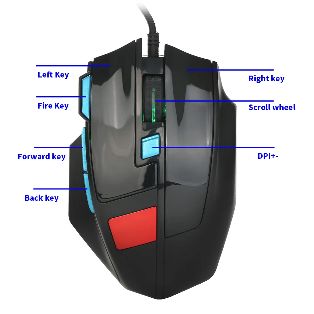 2400 dpi USB Проводная мышь E-Sports Игровая USB Проводная мышь Бесшумная светодиодный Подсветка USB Оптический, эргономический игровой мышь для компьютера