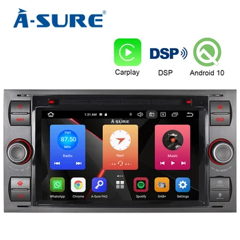 

A-Sure 2 Din 7 Inch Android 10.0 Auto Radio CarPlay Stereo GPS DVD Player Navigation For Ford Transit Galaxy Focus Mondeo Fiesta