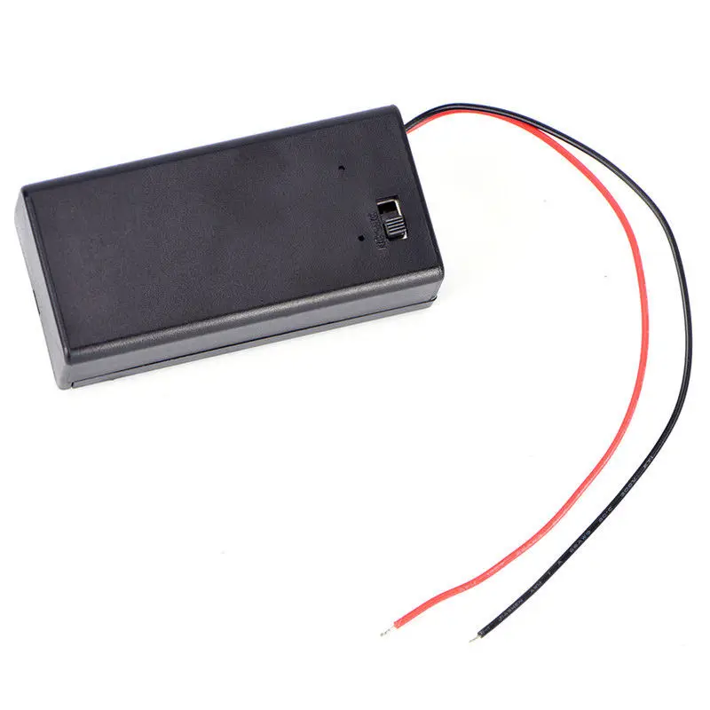 1PC 9V Battery Case Volt PP3 Holder Box DC With Wire Lead ON/OFF Switch Cover | Электроника
