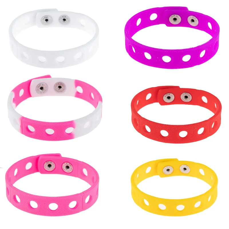 Bracelet Jewelry Silicone Bracelet Wristbands With Shoe Croc Buckle PVC Shoe Accessories 10Pcs Random Color