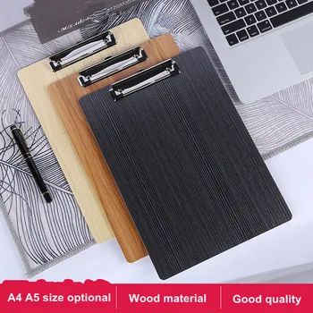 

A4 Wood Menu Paper Clip Board Sign Poster Holder Files Document Menu Paper Clipboard Writing Plate Clip Clamp Folder