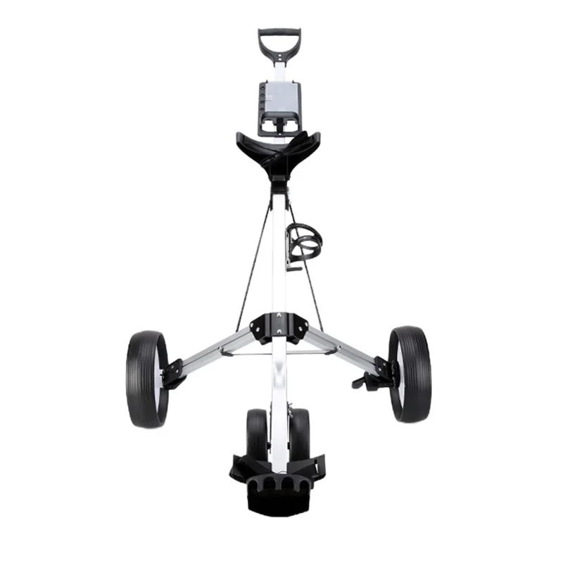 3 Wheel Golf Push Cart, Foldable Lightweight Golf Trolley with Adjustable Handle, Foot Brake