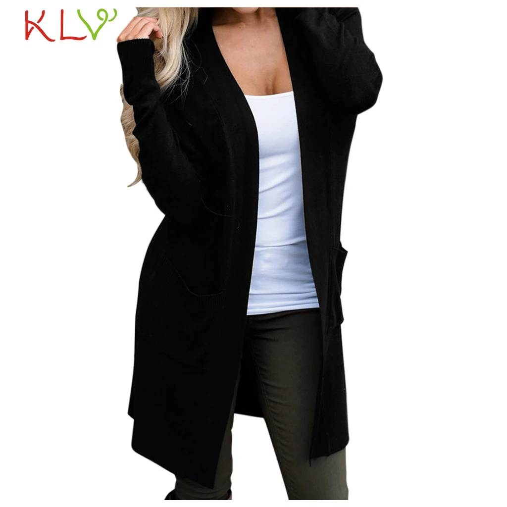 

Women Jacket Winter Autumn Solid Long Cardigan Long Sleeve Coats Casual Windbreaker Plus Size 2019 Overwear Basic Jackets 19Aug
