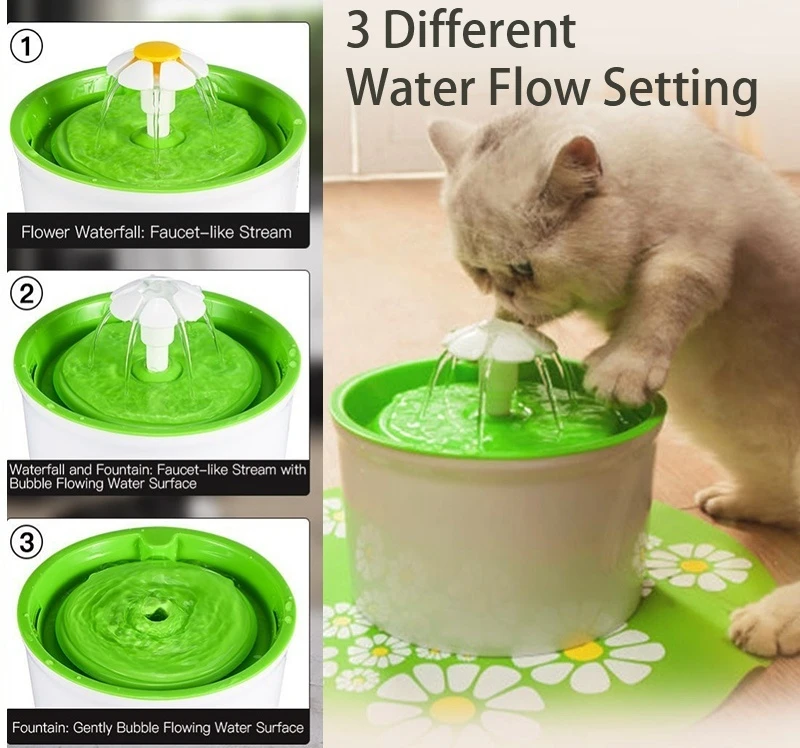Автоматический питомец кошка фонтан 1.6L/2.6L дозатор для воды для собак Большой Весенний питательный цветок миска питатель питье для домашних животных с фильтрами