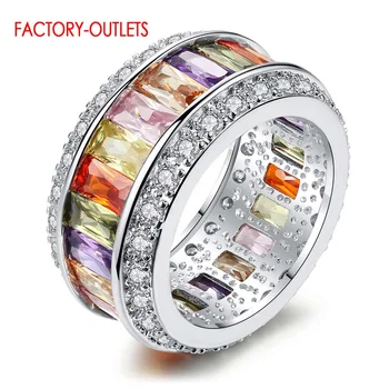 

Big Sale Elegant Crystal Rings For Women 925 Sterling Silver Finger Rings Christmas Birthday Jewelry Gift For Girls