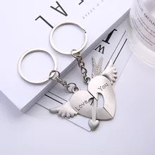 Брелоки для пар серии сердце персика Крылья Ангела в форме сердца Брелоки для пар стрела