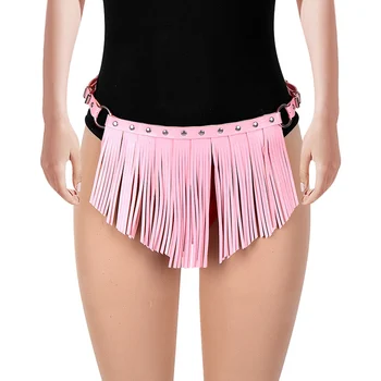 

Pink Leather Harness Garter Belt Female Sexy Lingerie Fetish Body Bondage Crop Tops Adjust Punk Gothic Harness Bra for Womens