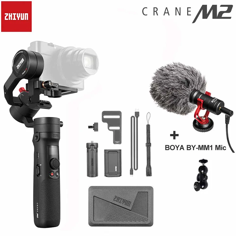 Zhiyun Crane M2 3-осевой ручной шарнирный стабилизатор для камеры Gopro для sony A6300 A6500 Canon M50 Gopro hero 5 6 7 смартфон PK Zhiyun Crane 2 - Цвет: add BY-MM1