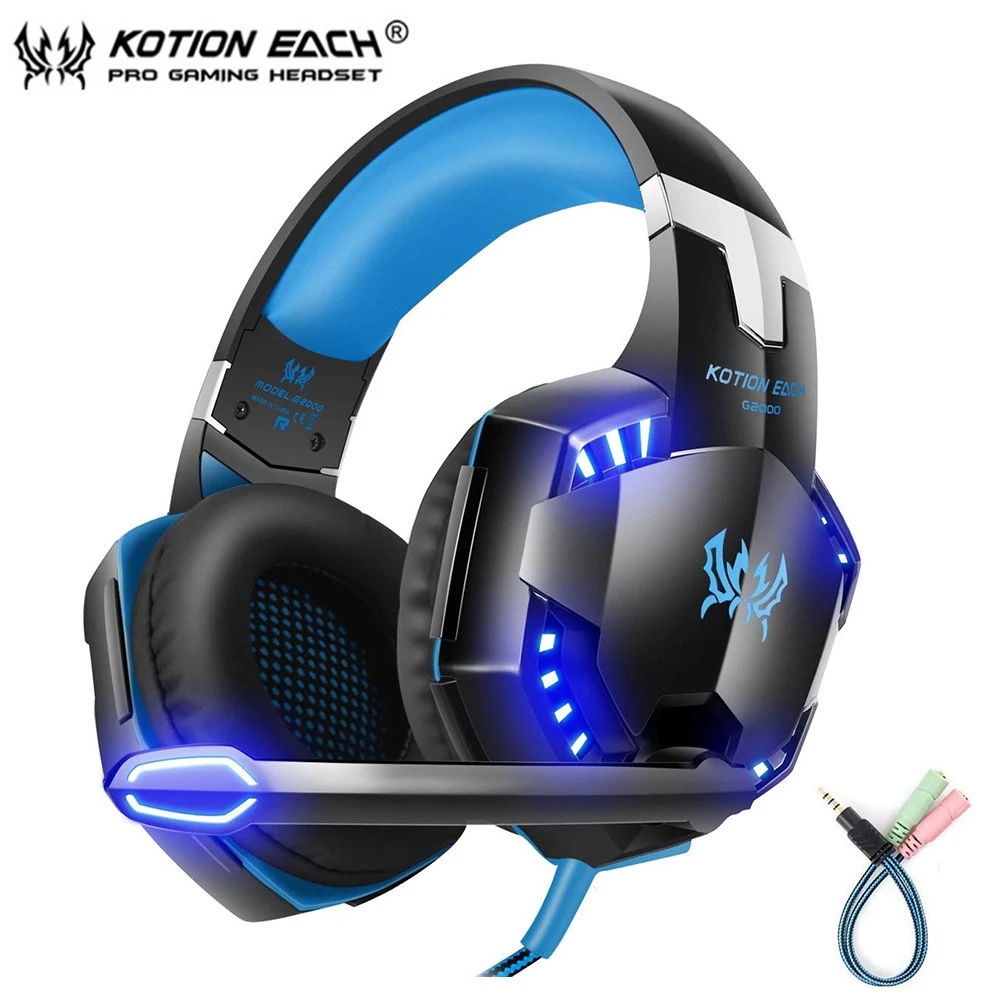 Kotion Each G2000 G9000 стереогарнитура для компьютерных игр глубокие басы светящиеся