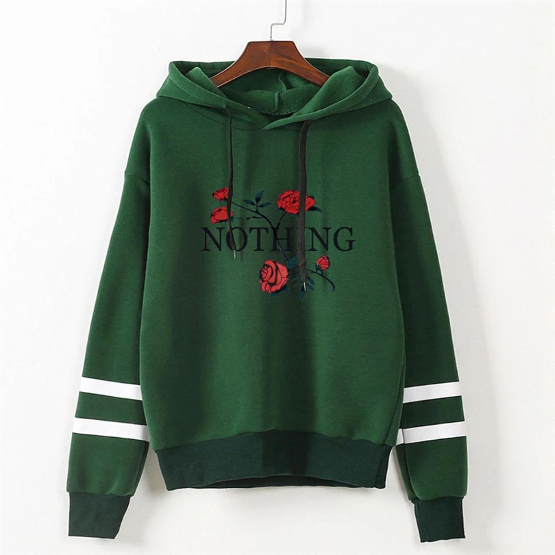  2019 Women's Fashion Sweatshirt Womens Autumn Nothing Print Long Sleeve Hoodie Sweatshirt Jumper Ho