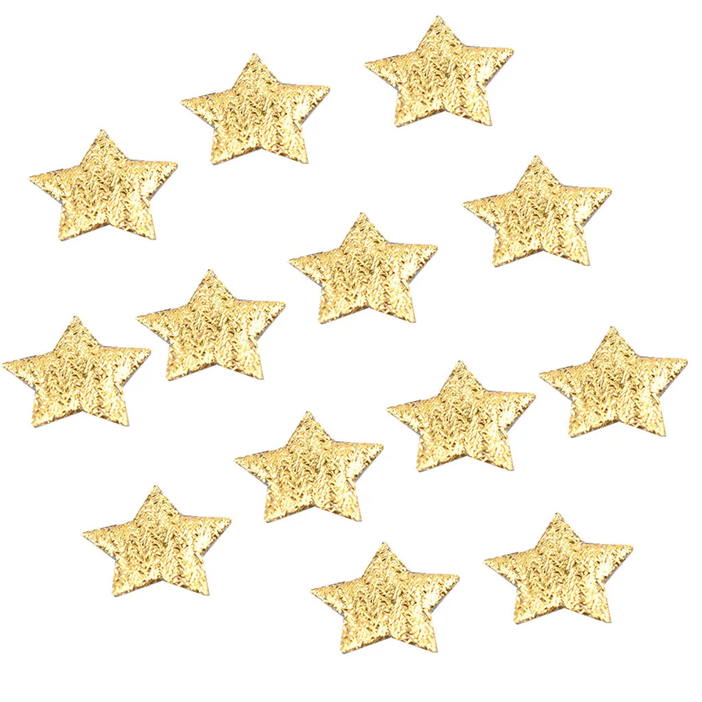 100PCS Gold Silver Cloth Christmas Star Confetti 2cm Living Room Decor Navidad Ornament Xmas Party DIY Crafts Accessories christmas ornaments