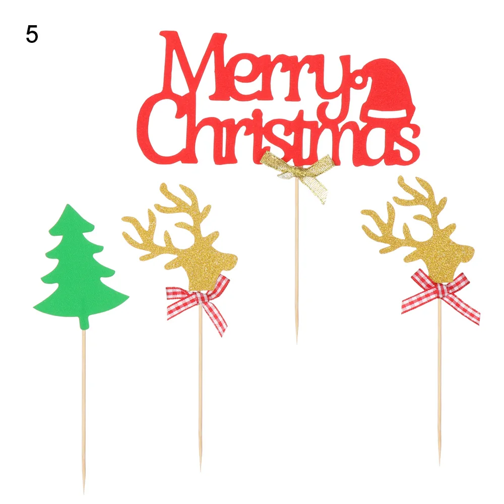 Топпер для торта флаги Блестящий Санта-Клаус Топпер для торта детский день рождения свадьба детский душ вечерние принадлежности для выпечки сделай сам Рождественский Декор - Цвет: 5