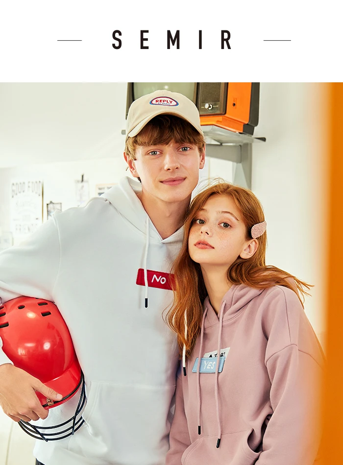 SEMIR свитер Мужская зимняя новая рубашка с длинным рукавом Повседневная хлопковая толстовка с капюшоном и круглым вырезом повседневная мужская одежда
