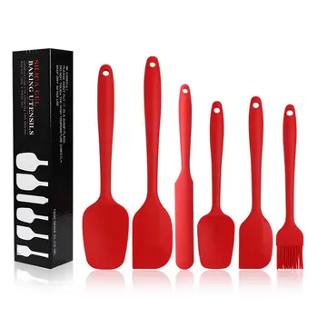 

6 Pcs Silicone Pastry Spatula Set Non-Stick Rubber Spatula Heat-Resistant Spatula Kitchen Utensils Kit for Baking