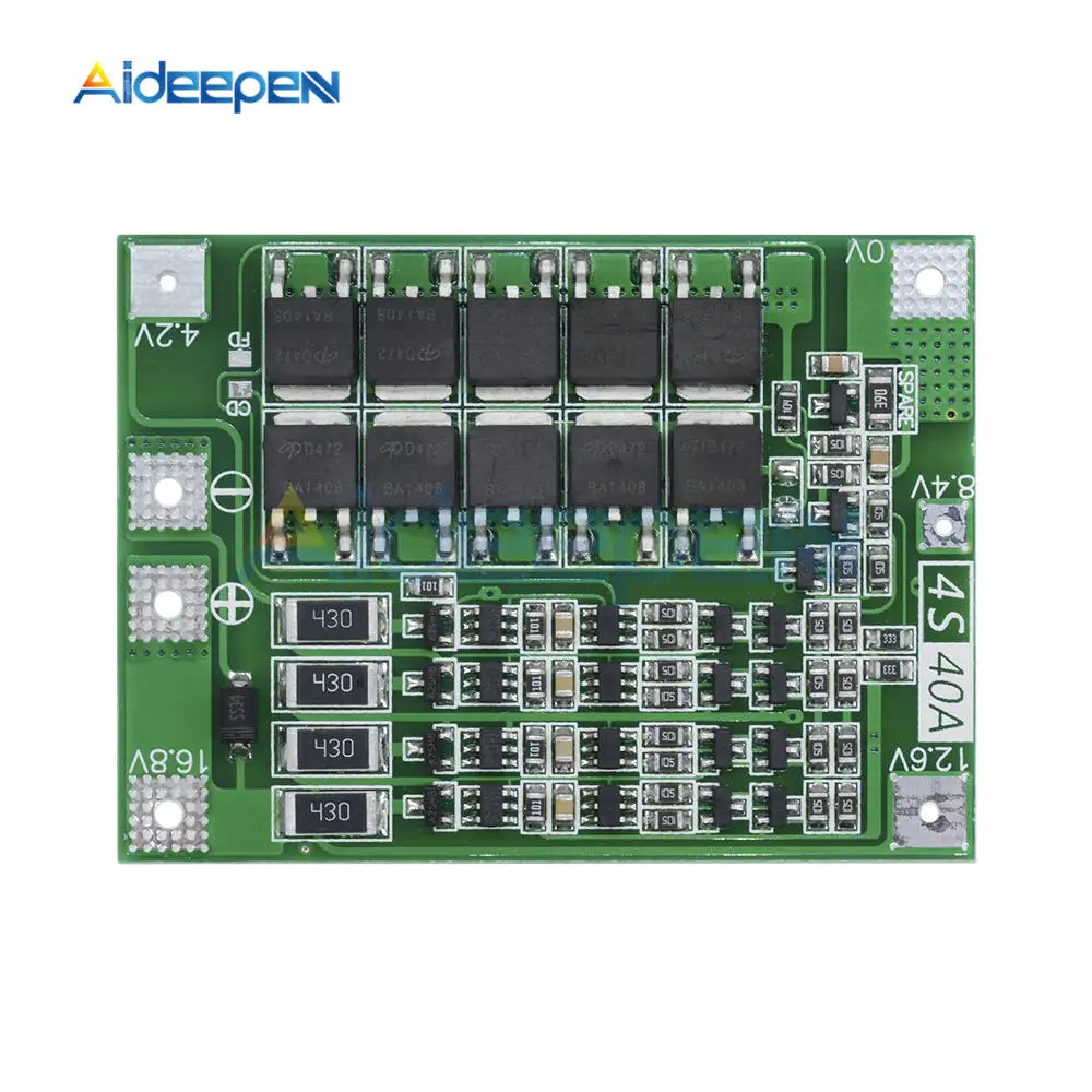 

4S 40A Li-ion Lithium Battery 18650 Charger PCB BMS Protection Board with Balance For Drill Motor 16.8V Lipo Cell Module