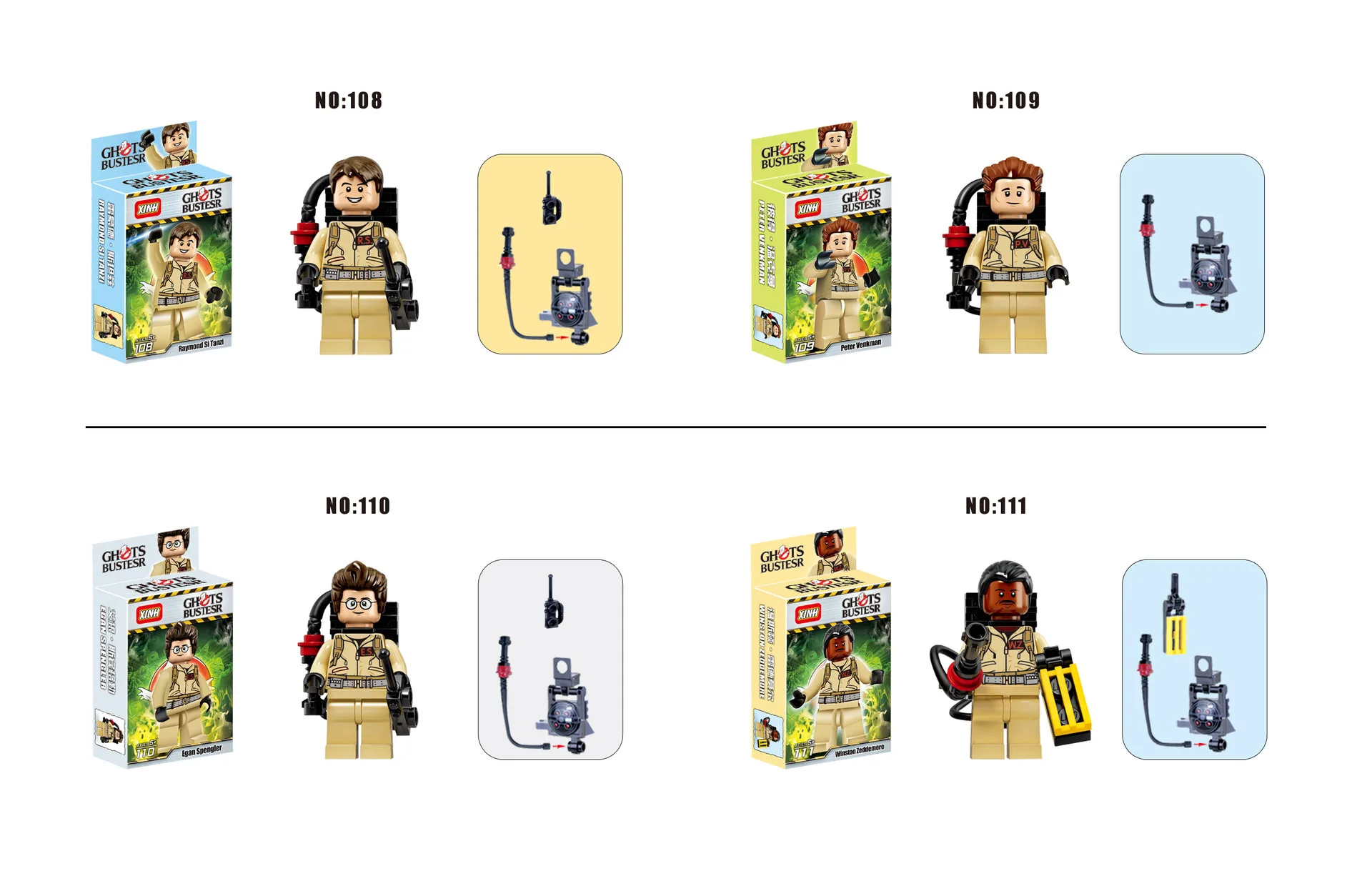 

Xinh Wang Xin Building Blocks 108-111 Ghostbusters Devil Nemesis Educational Assembled Doll Toy