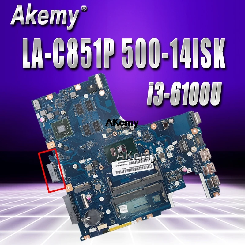 LA-C851P Laptop Moederbord Voor Lenovo Ideapad 500-14ISK Originele Moederbord I3-6100U Met Video Card LA-C851P Laptop Moederbord Voor Lenovo Ideapad 500-14ISK Originele Moederbord I3-6100U Met Video Card