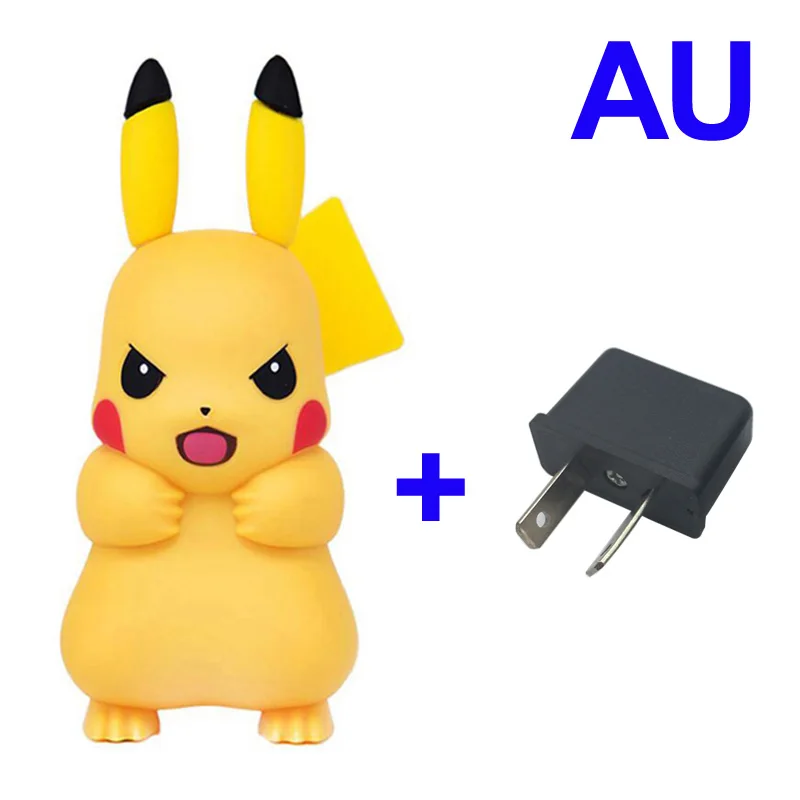 AU Plug Милый адаптер для мобильного телефона Pikachue USB зарядное устройство для iPhone Xs Xr Max X 8 7 6s 6 Plus 5 5S 5c разъем - Тип штекера: AU Plug