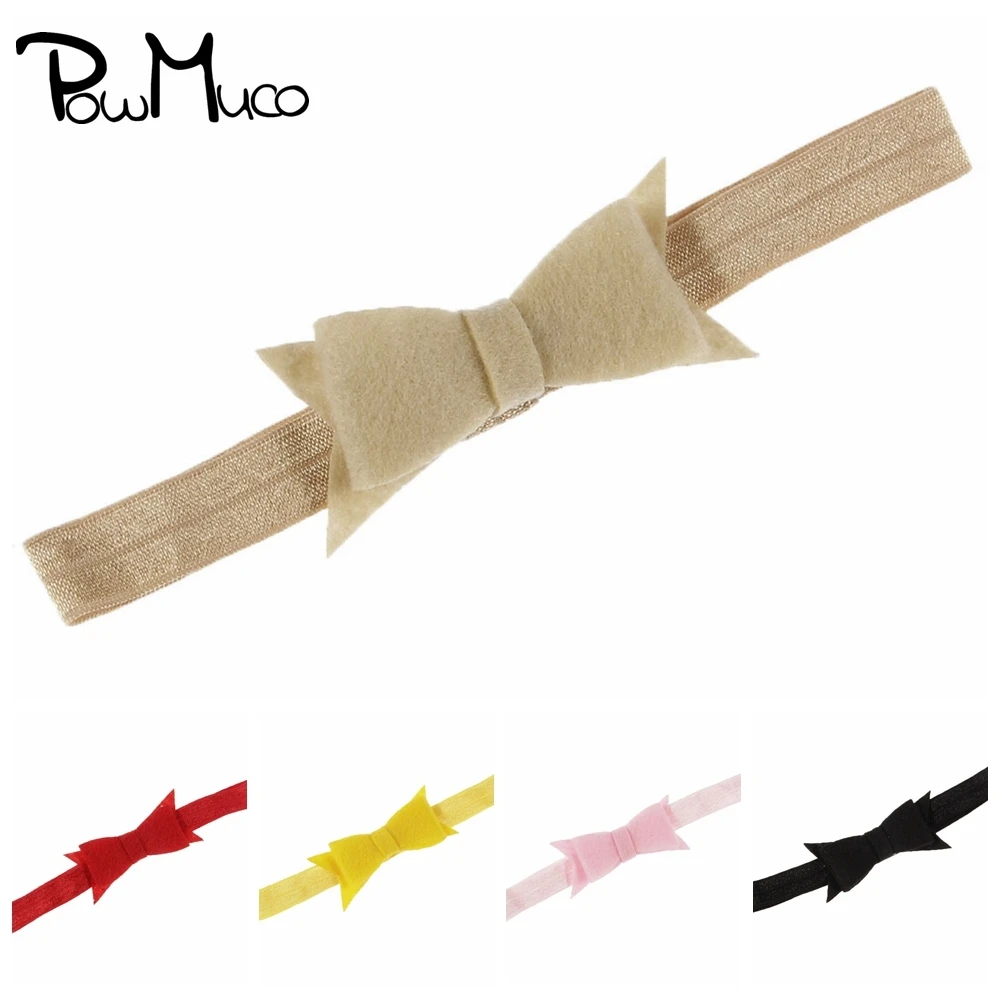 

Powmuco 10pcs/lot Double Layers Felt Cloth Bowknot Baby Girls Elastic Headband DIY Handmade Dovetail Bows Hairband Kids Headwear