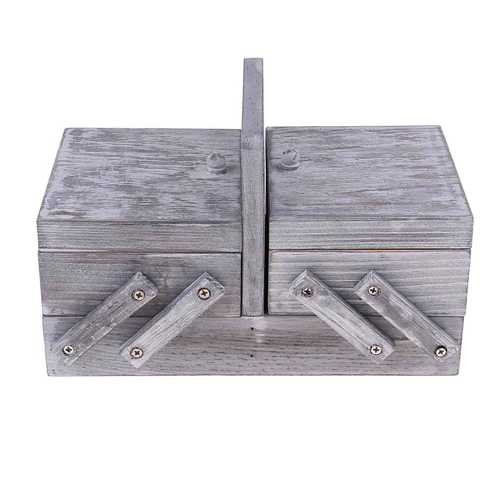 

Vintage Wooden Jewelry Box Flexible Cosmetic Accessories Storage Case