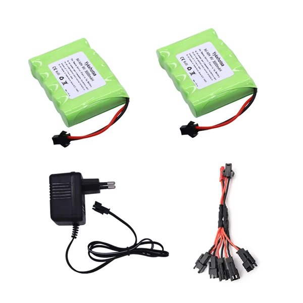 6v 3000mAh Ni-MH аккумулятор и зарядное устройство/USB/кабель для радиоуправляемых игрушечных автомобилей лодки роботы танки пистолет AA обновление 3000mah 6v аккумулятор SM Plug - Цвет: 2B EU