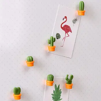 

fashion 6Pc Cartoon Plant Cactus Shaped Magnetic Fridge Stickers Home Kitchen Decals magnetic sticky to fridge easily super cute