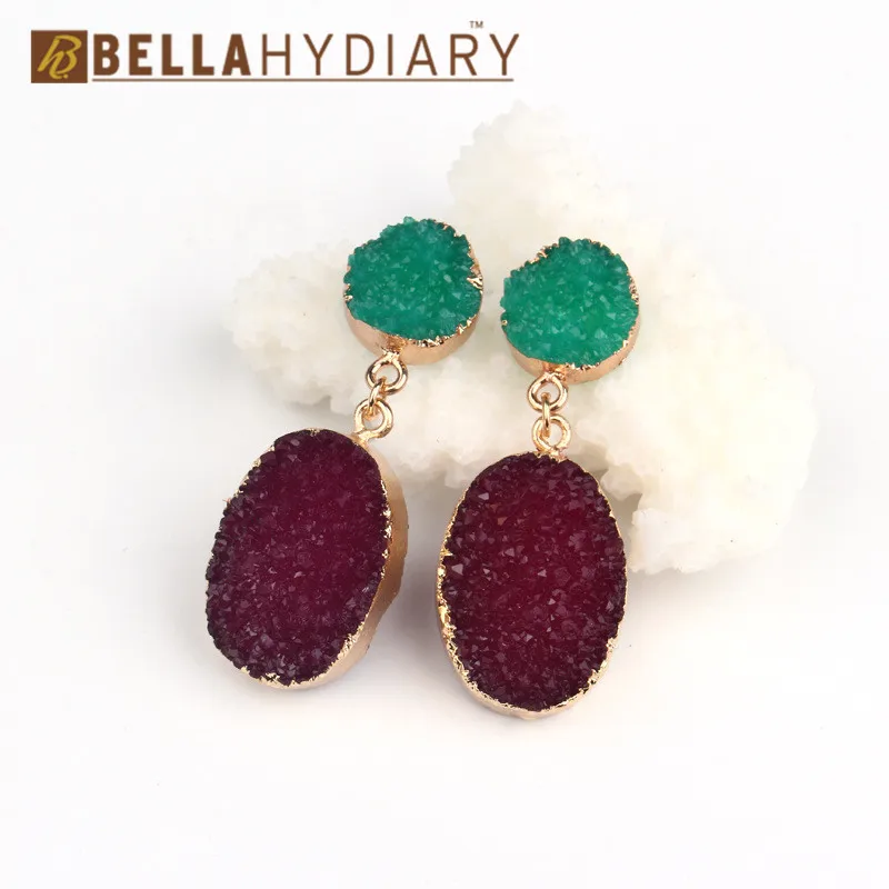 druzy earrings jewelry Ohrringe bijoux earings earring earing pendientes brinco big earrings vintage jewelry wedding earrings geometric earrings long earrings gifts for women resin earrings korean earrings (2)