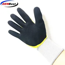 DEWBest 3 пары 13 калибра полиэстер нейлон пена латекс лавсан перчатки ручной работы безопасности/защитные перчатки