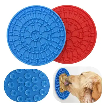 

Pet Lick Mat Bone Pattern Wall Novelty Food Grade Silicone Creative Grooming Pet Slow Feeder Dog Lick Pad with Super Suction