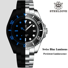 

STEELDIVE Exclusive Design Automatic Mechanical Dive Wristwatch Sapphire Mirror Ceramic Bezel SD1964 1000M Waterproof Men Watch