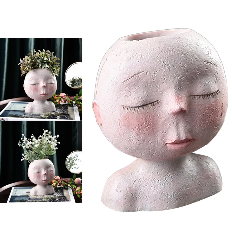 Statue Head Flowerpot Planter Sculpture Plant Pot Ornament Home Decor...