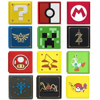 

Hard Shell Momery SD 12 Game Cards Storage Box Holder Cartoon Container for Zelda Mario Nintend Switch NS Protective Case Cover