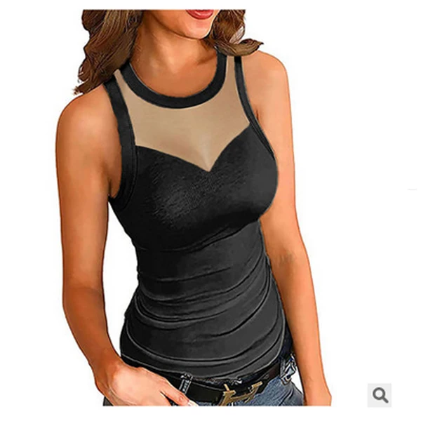 

Women Casual Round Collar Sport Vest Solid Color/ Printing Patterns Sleeveless Tops