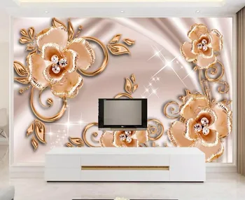 

CJSIR Custom Wallpaper Home Decoration Luxury Jewelry Flower 3D TV Background Wall Murals Living Room Bedroom 3d Wallpaper