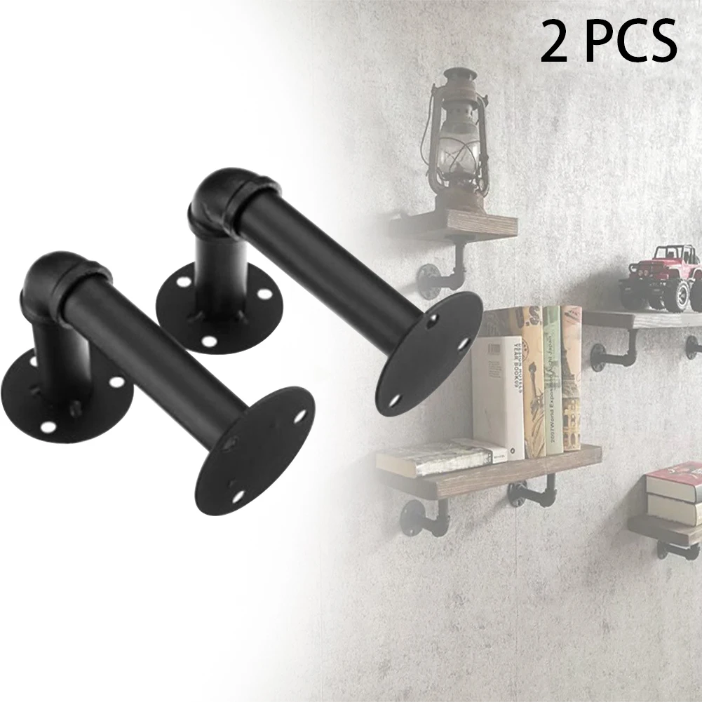 

Thickened Kitchen Shelf Bracket Bookshelves DIY Decor Industrial Pipe Hardware Wall Mount Home Office Retro Storage Holder Iron