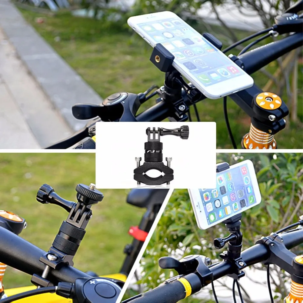 Спортивная экшн-камера держатель велосипедная стойка держатель для камеры крепление на 360 градусов вращение алюминиевый держатель на руль для Go Pro Hero