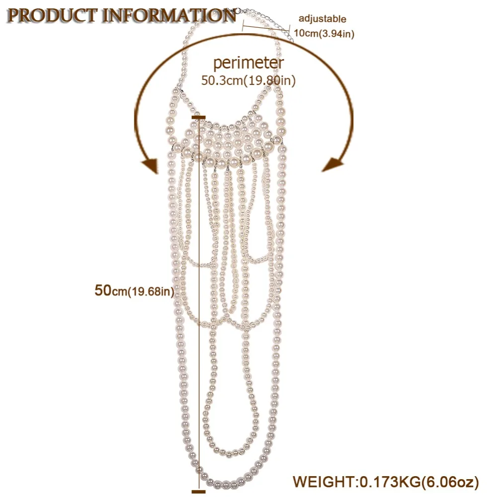 Dvacaman винтажное большое массивное ювелирное изделие с искусственным жемчугом, роскошные преувеличенные аксессуары для свадебной вечеринки, ювелирные изделия для тела, Прямая поставка