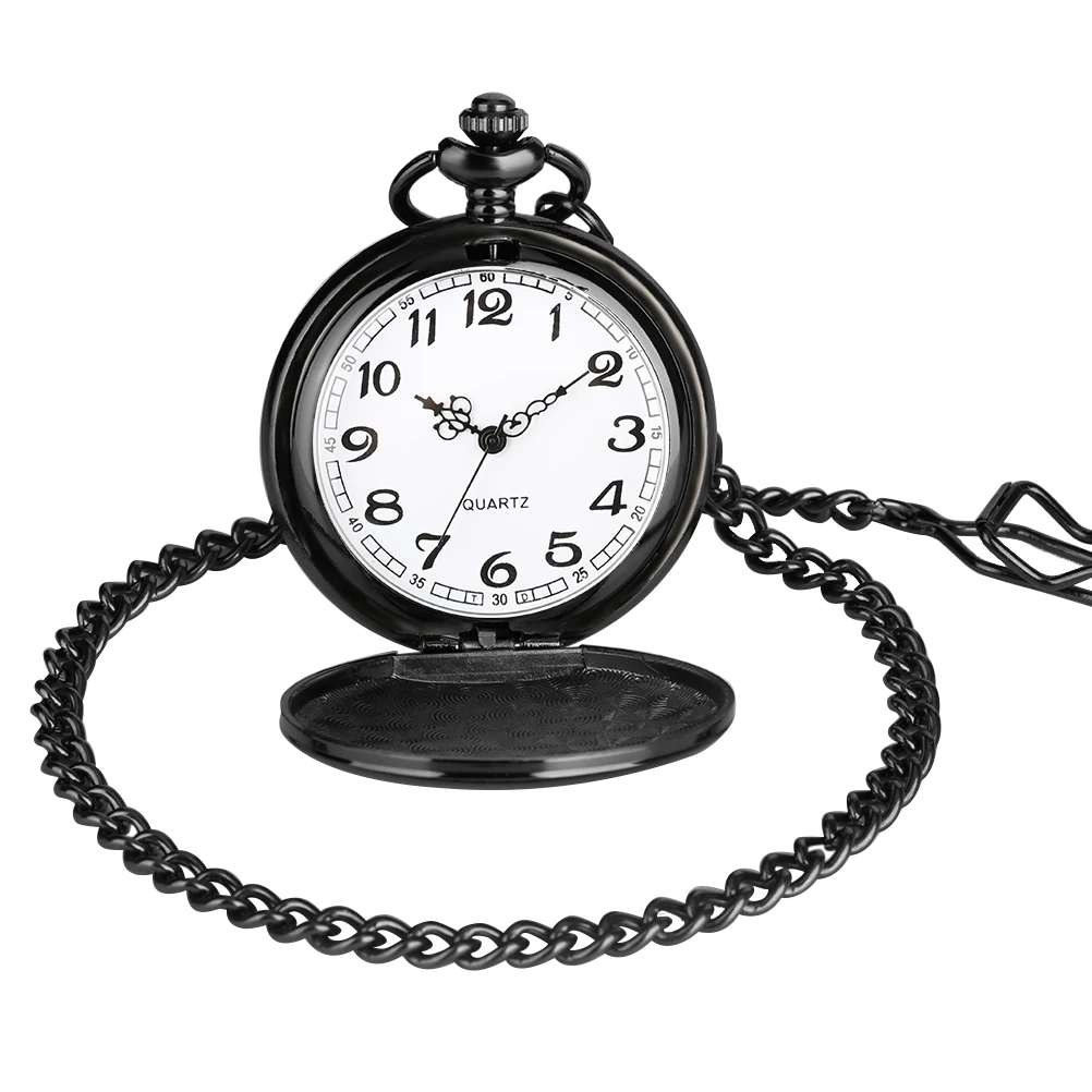 Bronze To My Grandson Theme Quartz Pocket Watch Classic Black Pocket Watch Alloy Pendant Chain Pendant 3